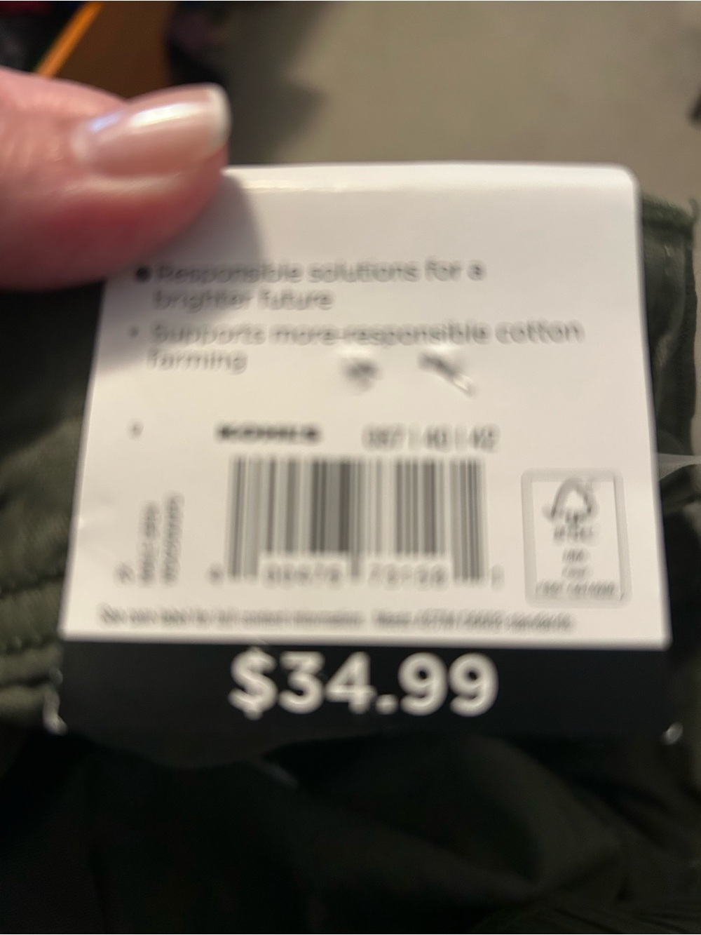 Sonoma Plus Size Olive Green Jogger Pants - Picture 5 of 5